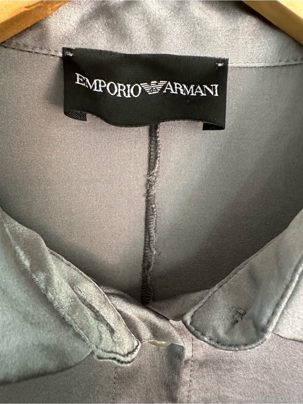 Emporio Armani Women's Light Gray/Silver Tailored Blouse - Picture 2 of 3